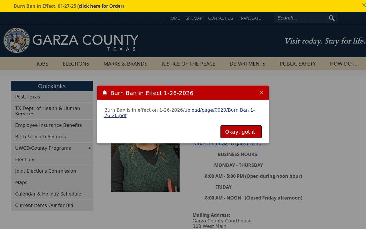 Garza County criminal case records and County Attorney office information