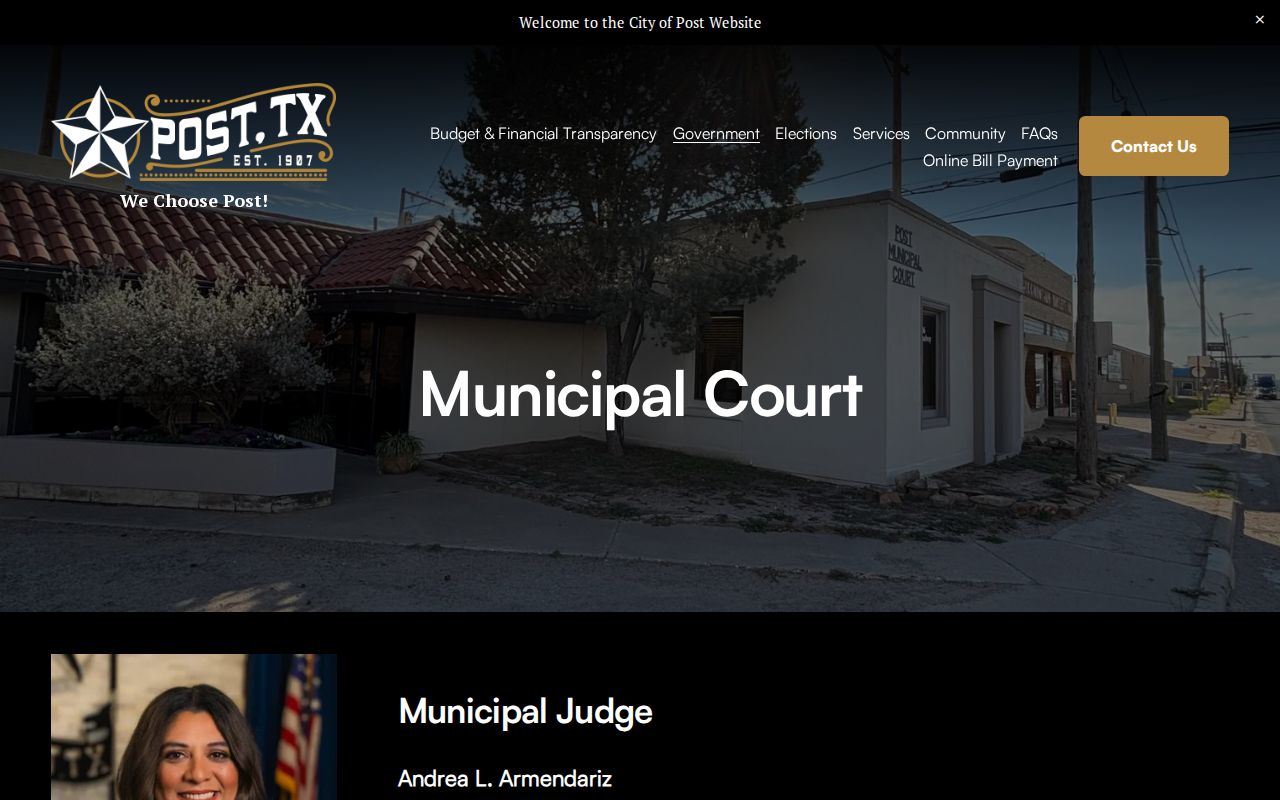 Post criminal records Municipal Court access page