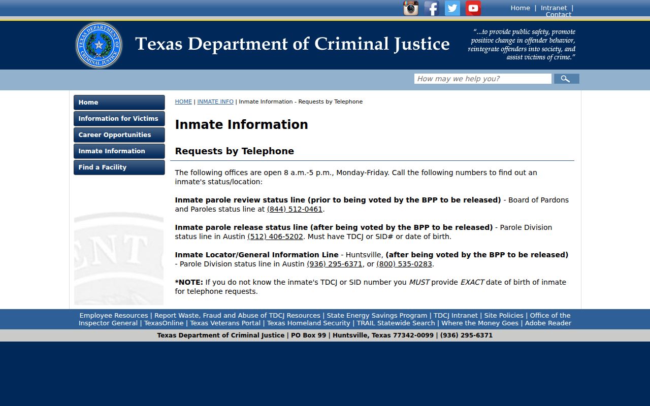 Garza County sex offender registry context from TDCJ locator and parole status channels