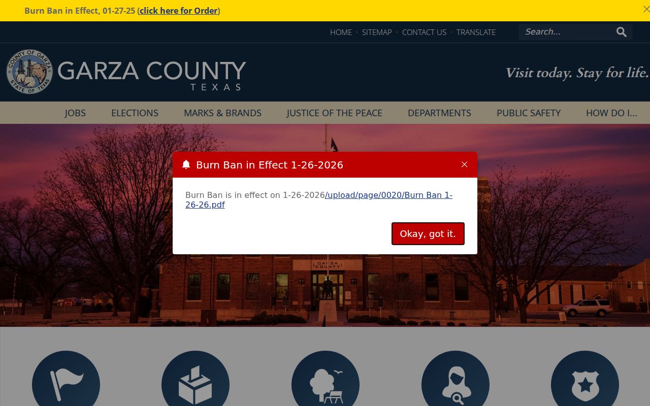 Garza County criminal history government office directory